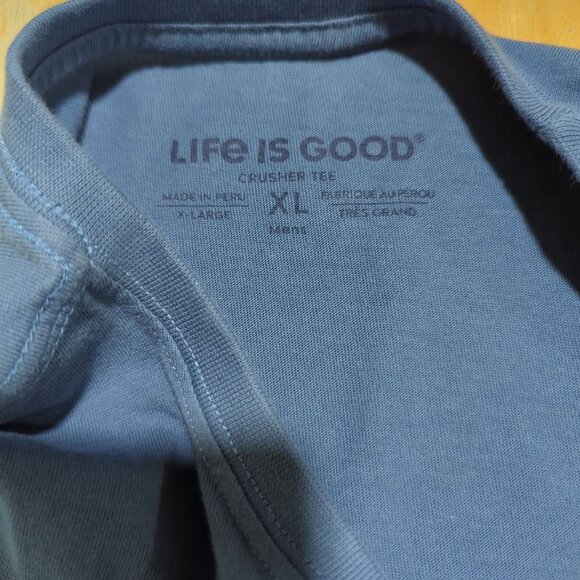 Life Is Good Men's Quaranteam-Mate Dog Graphic Crusher Tee XL Blue - Picture 4 of 8